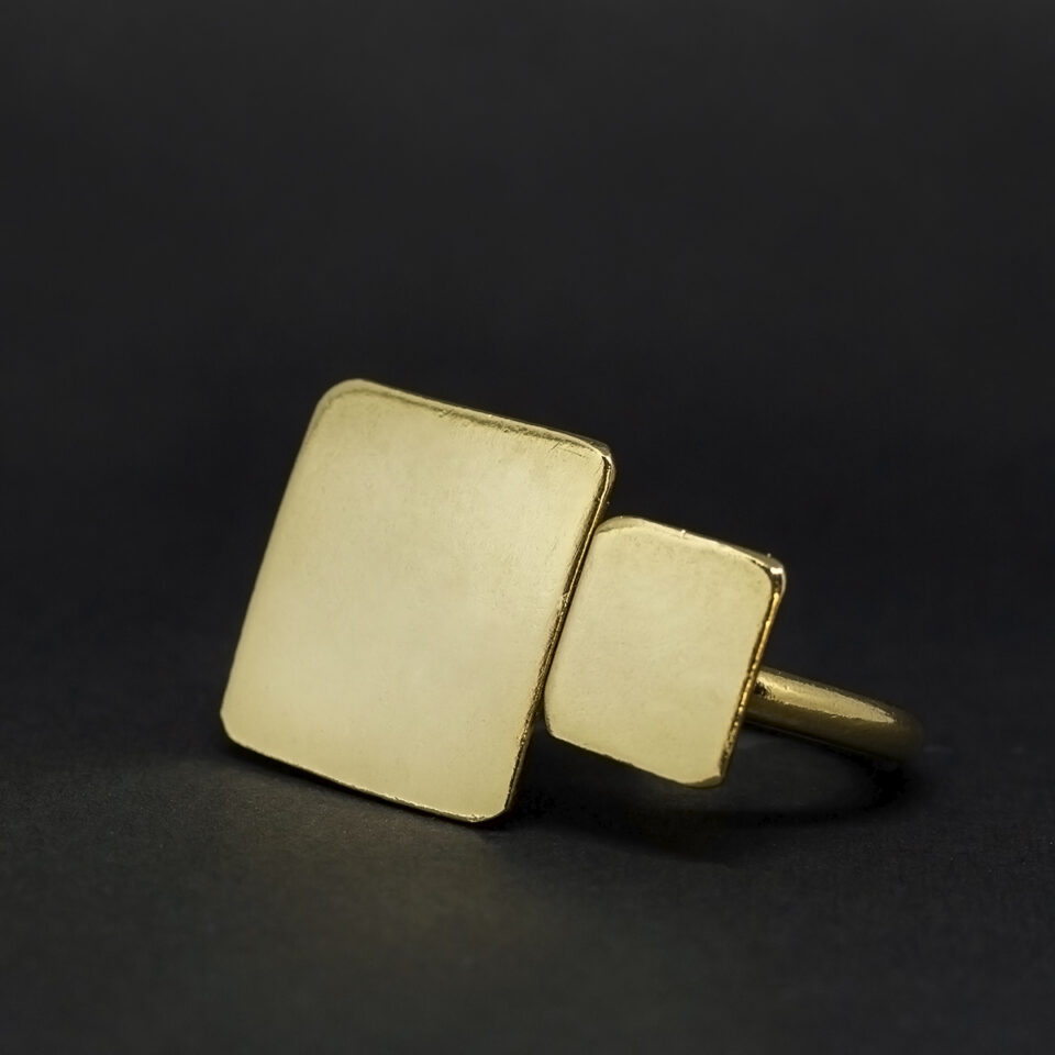 Twins Cube Ring gold